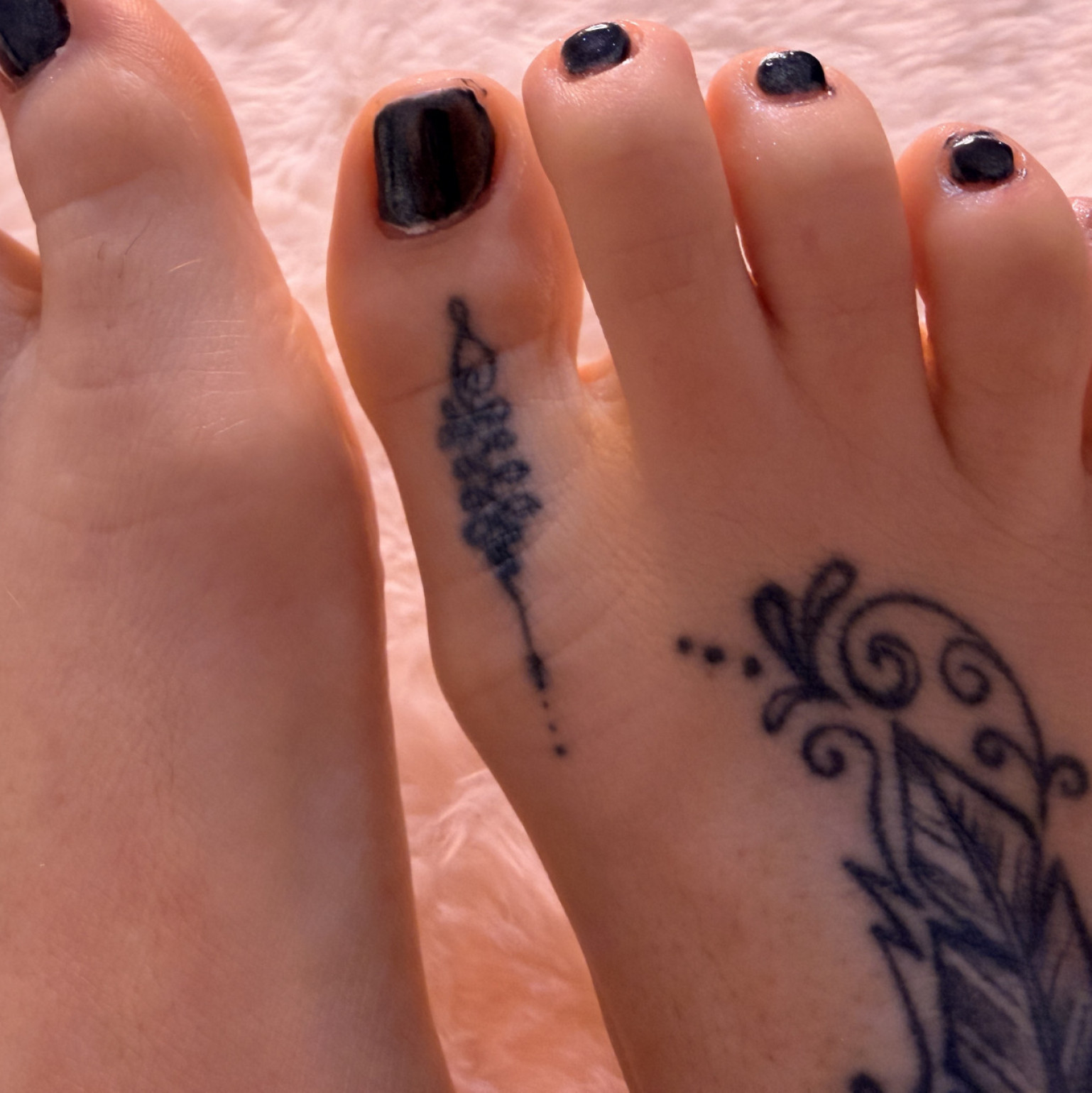 Fresh pedicure on my toes