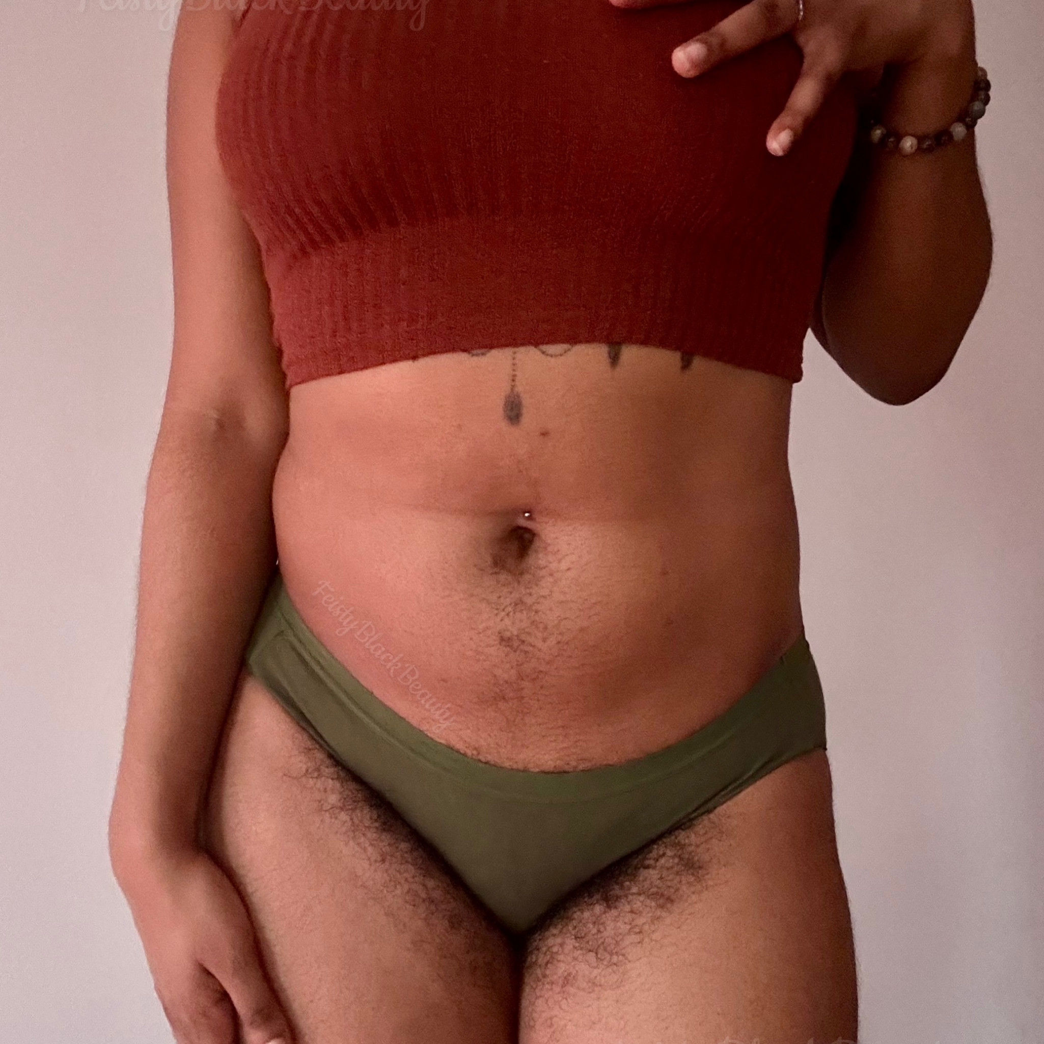 CUSTOM WEAR Yellow Cotton Fullback Panties Ebony Hairy