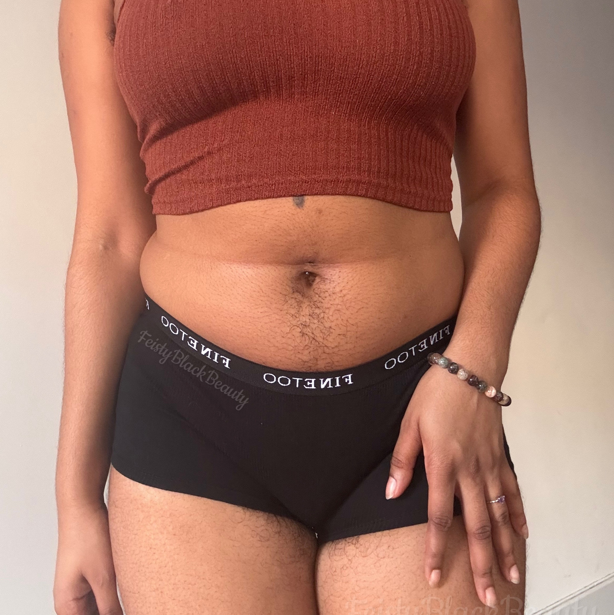 CUSTOM WEAR Used Black Cotton Boy Shorts Hairy