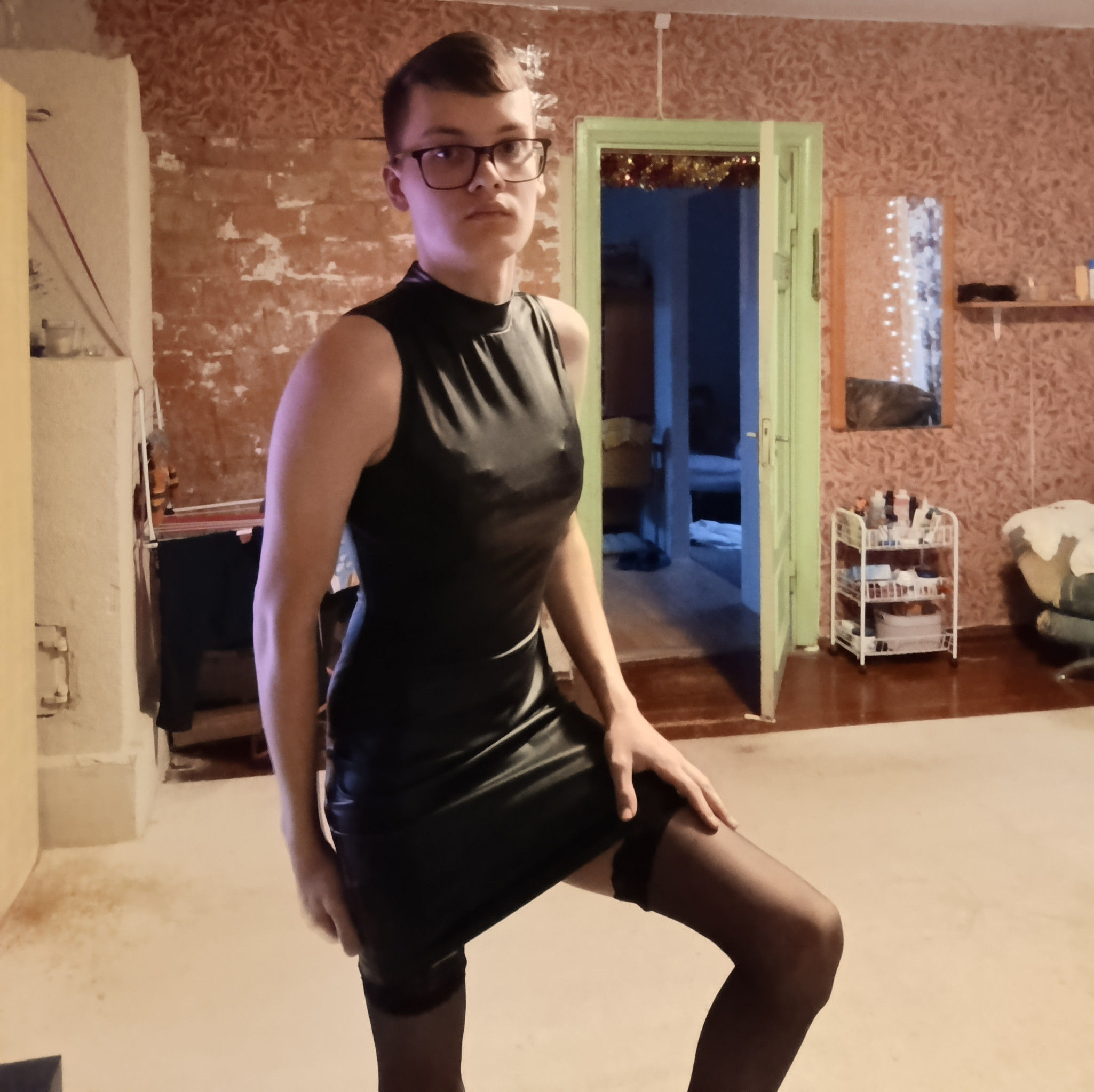 Leather Mini Dress Set