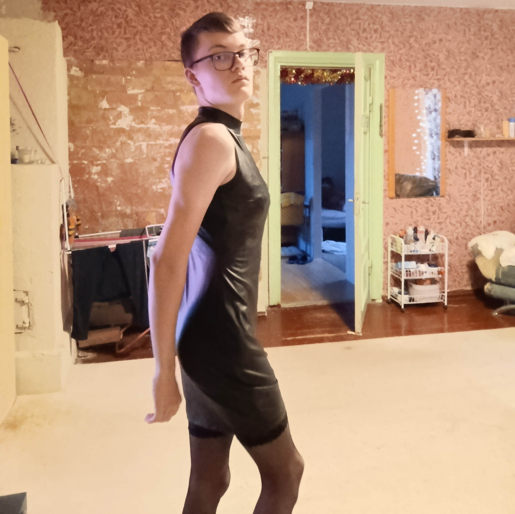 Leather Mini Dress Set