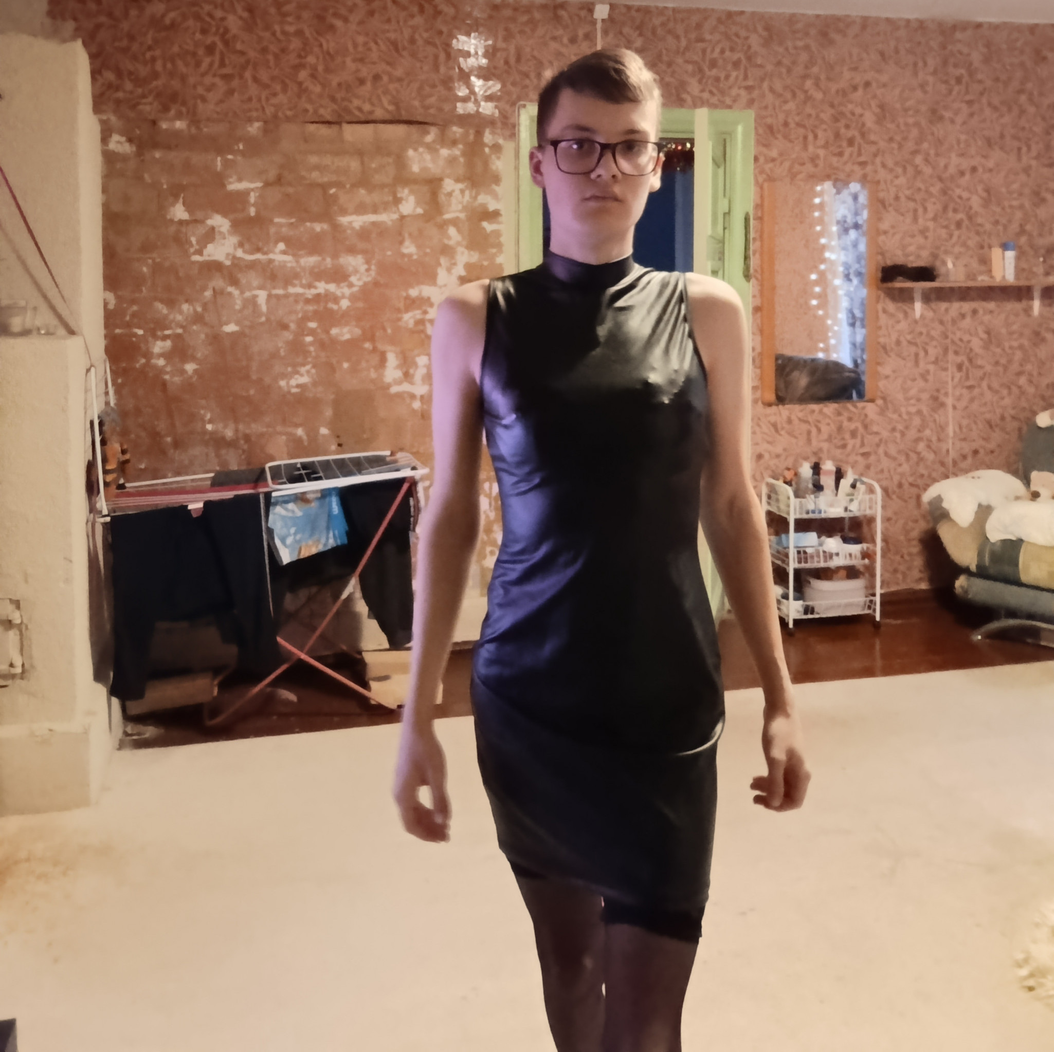 Leather Mini Dress Set