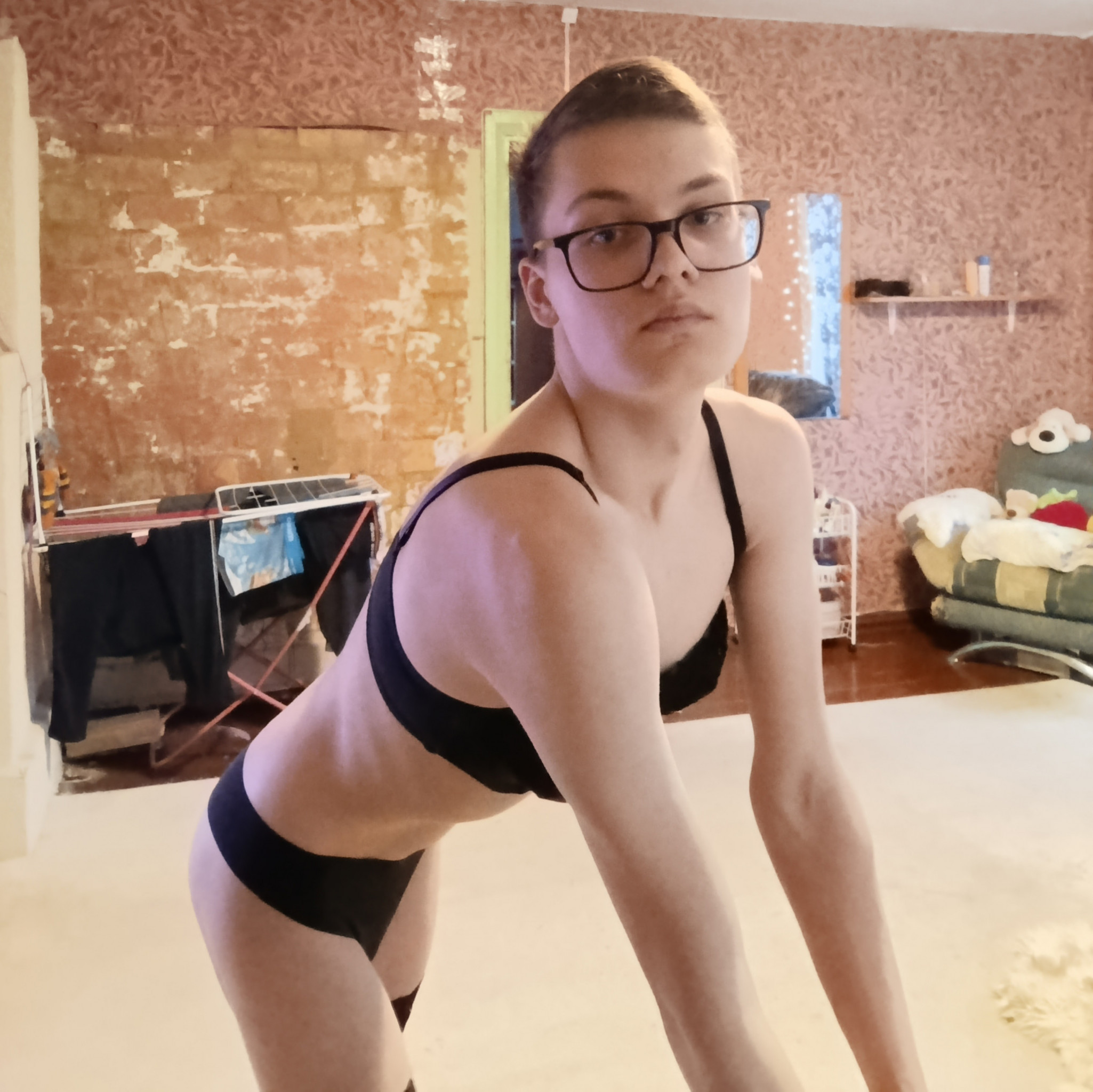 Black Lingerie And Stockings Set