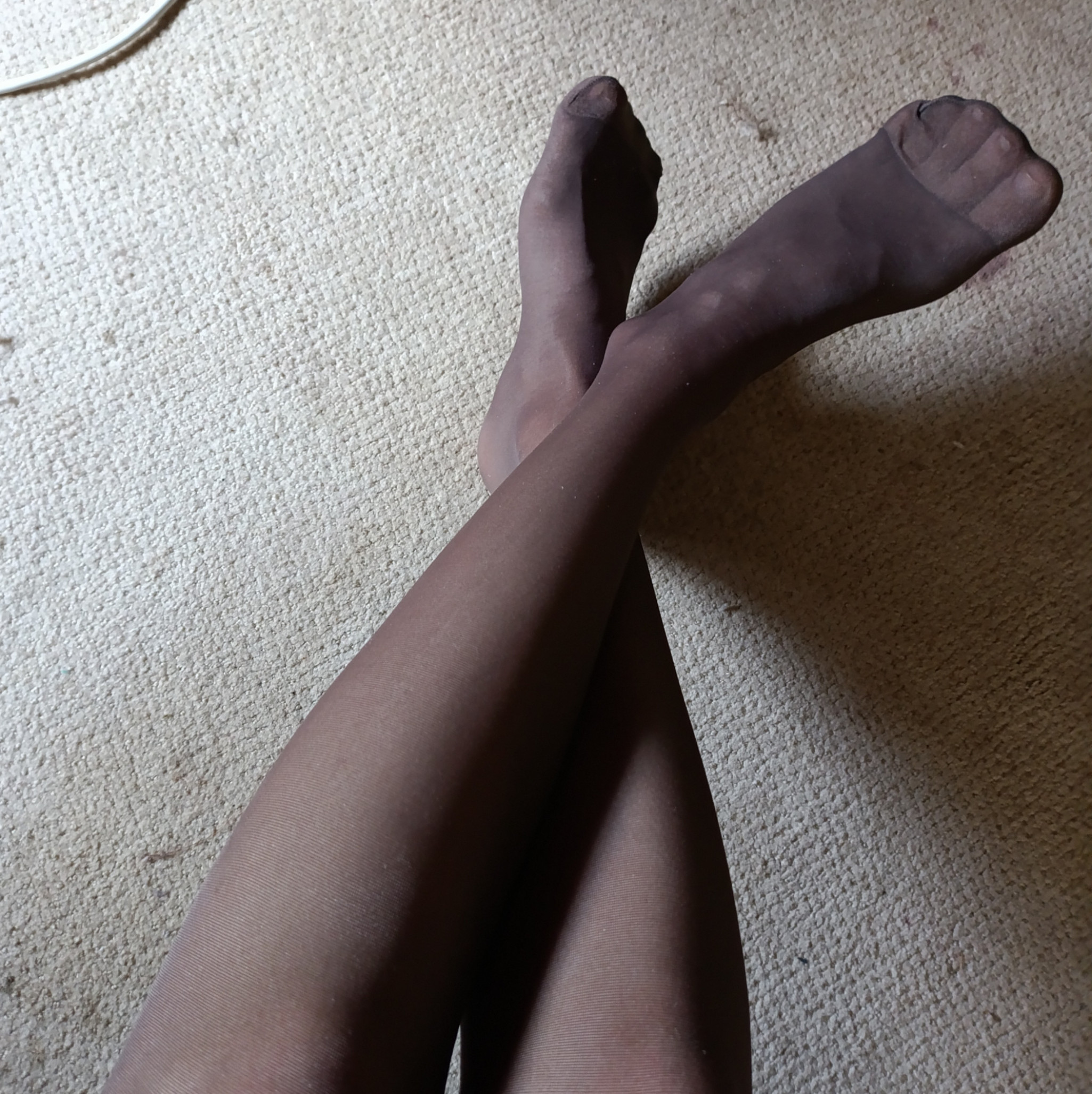 Feet In Brown Pantyhose Set