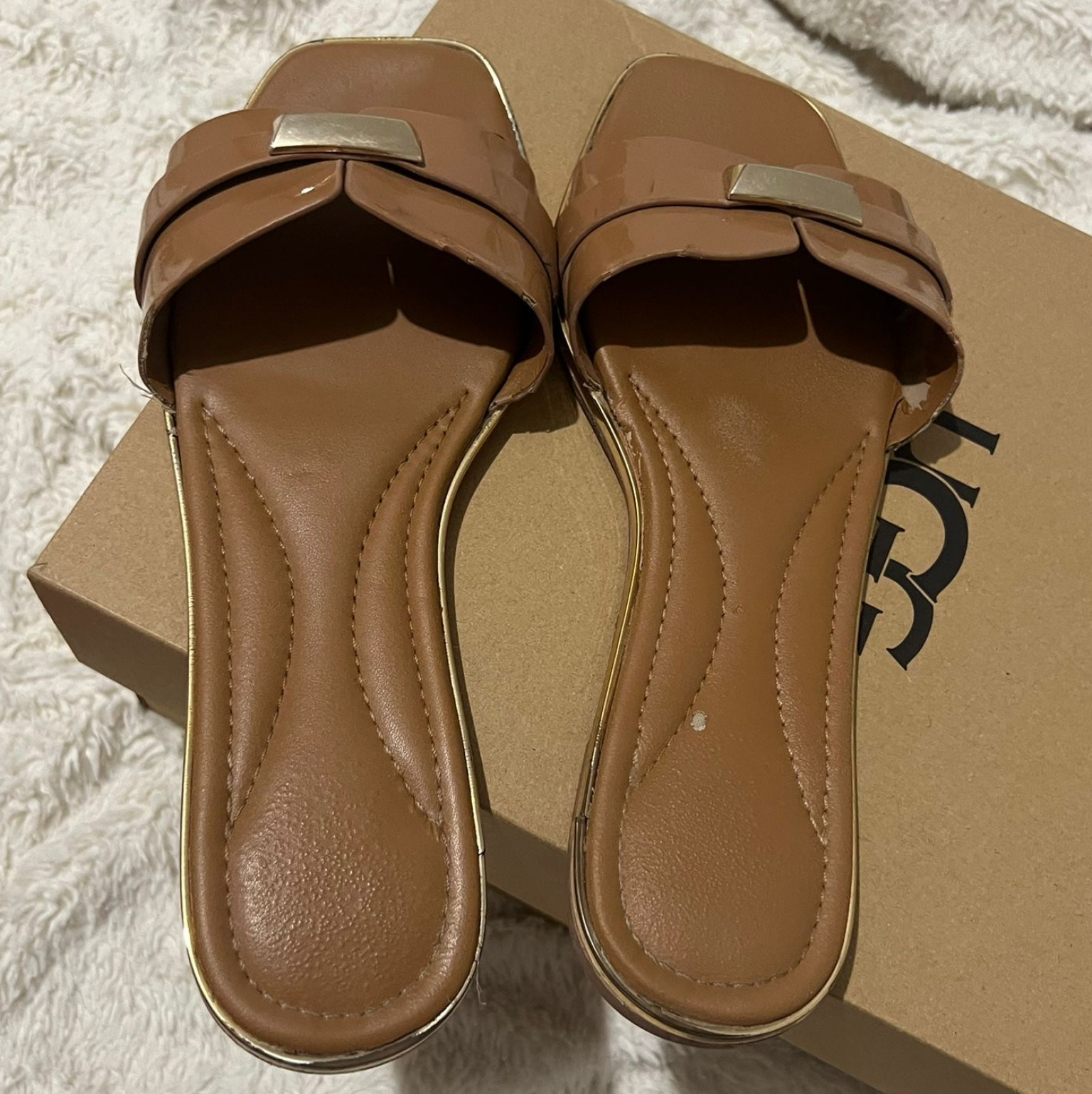 Aldo brown flat sandals