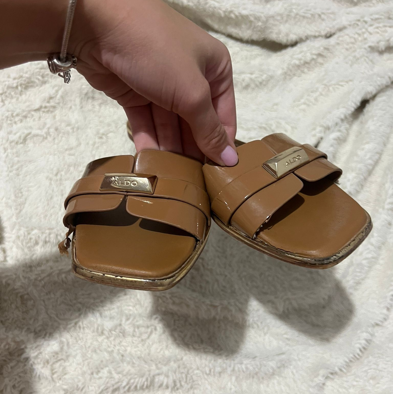 Aldo brown flat sandals