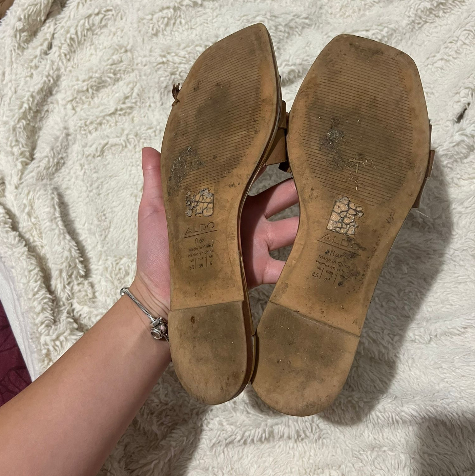 Aldo brown flat sandals