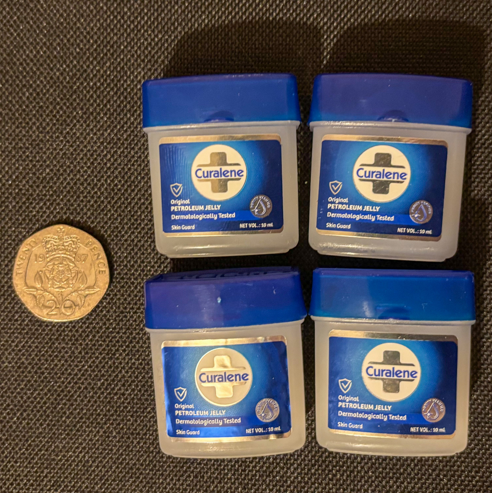 4x Mini Curalene petroleum jelly 10ml 40ml total