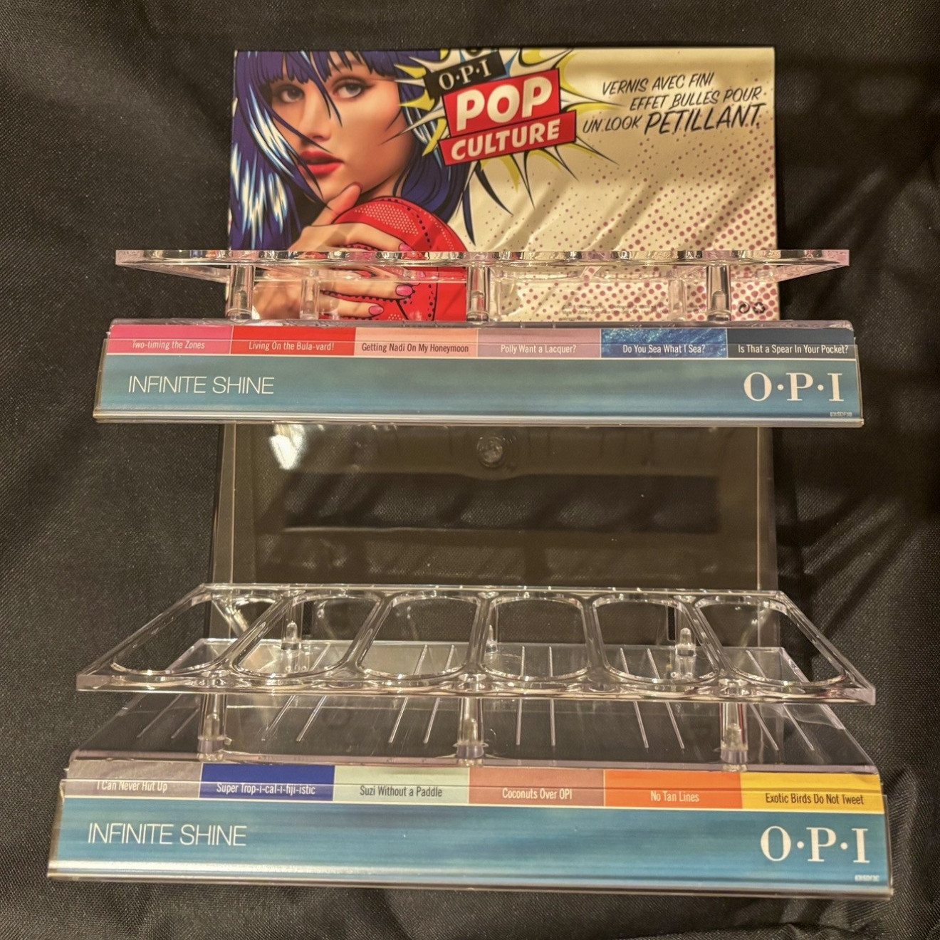 1x Preloved OPI nail lacquer clear acrylic stand holds 36 f