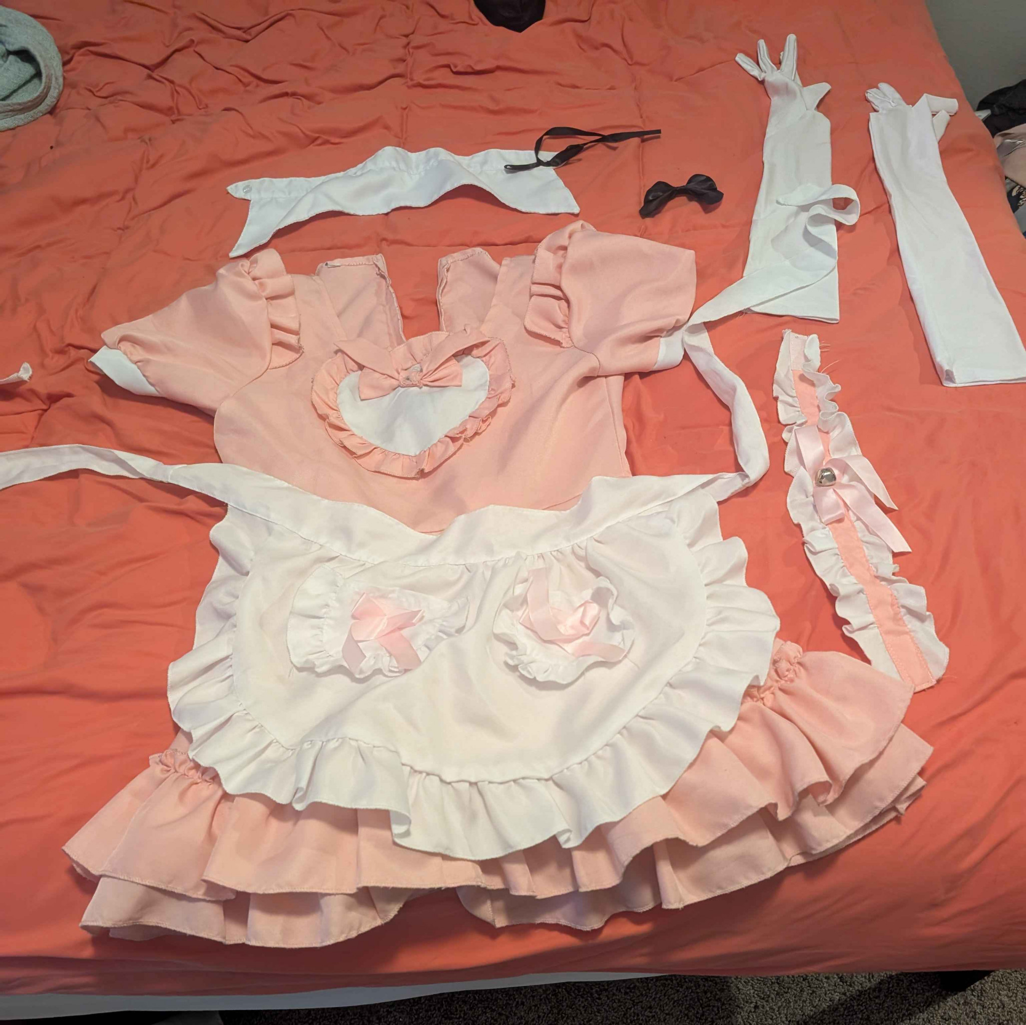 Pink Maid Dress with accessories