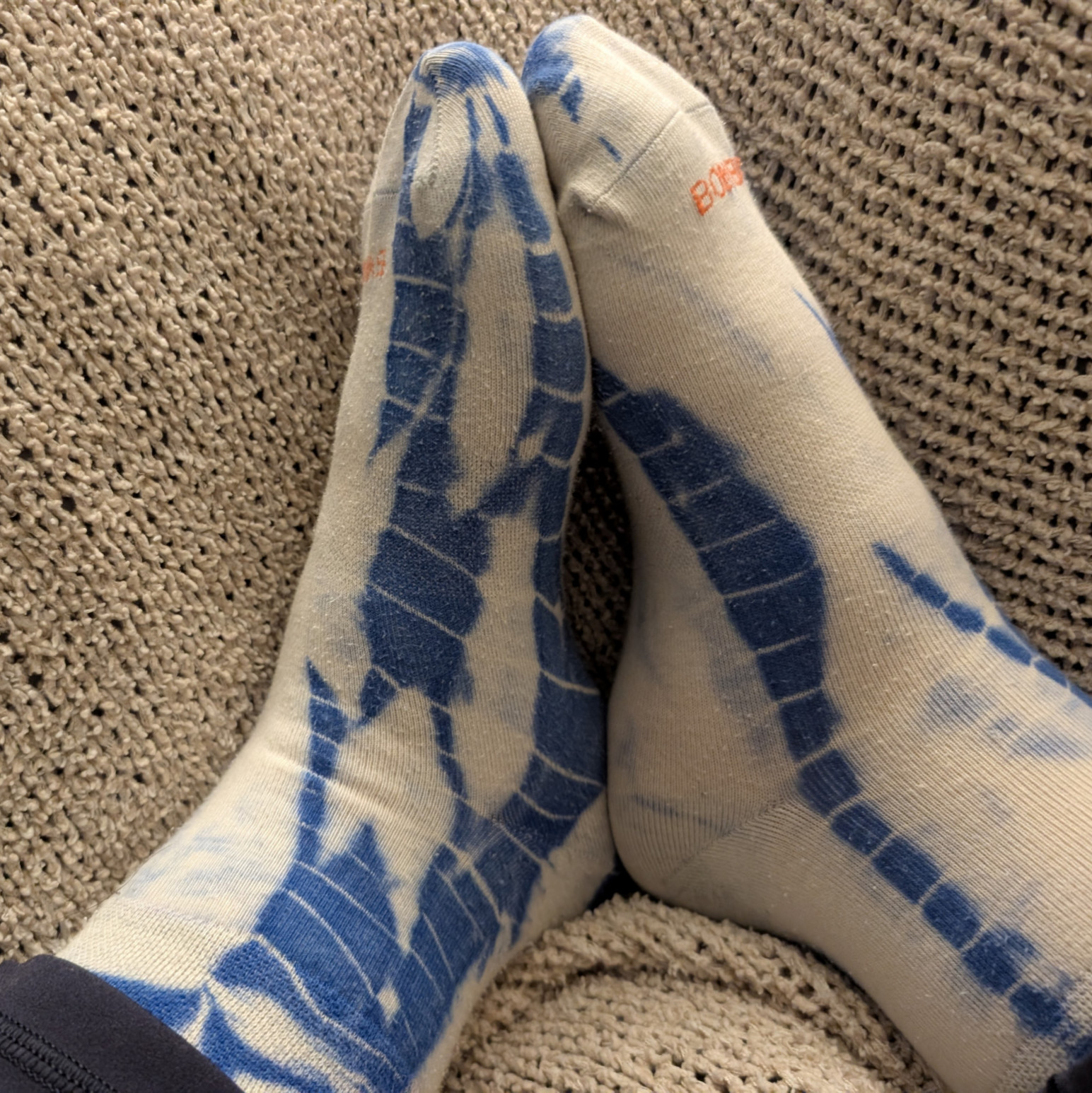 Ankle socks Bombas blue tie dye used pair