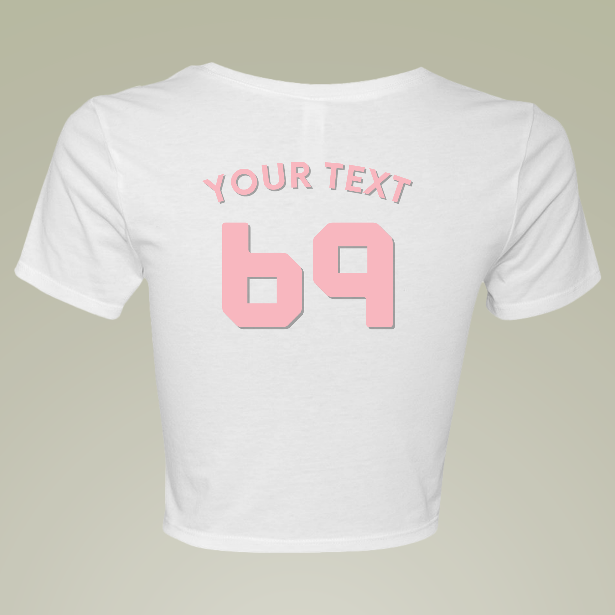 Porn Stars 69 Crop Top with Personalized Text on Back