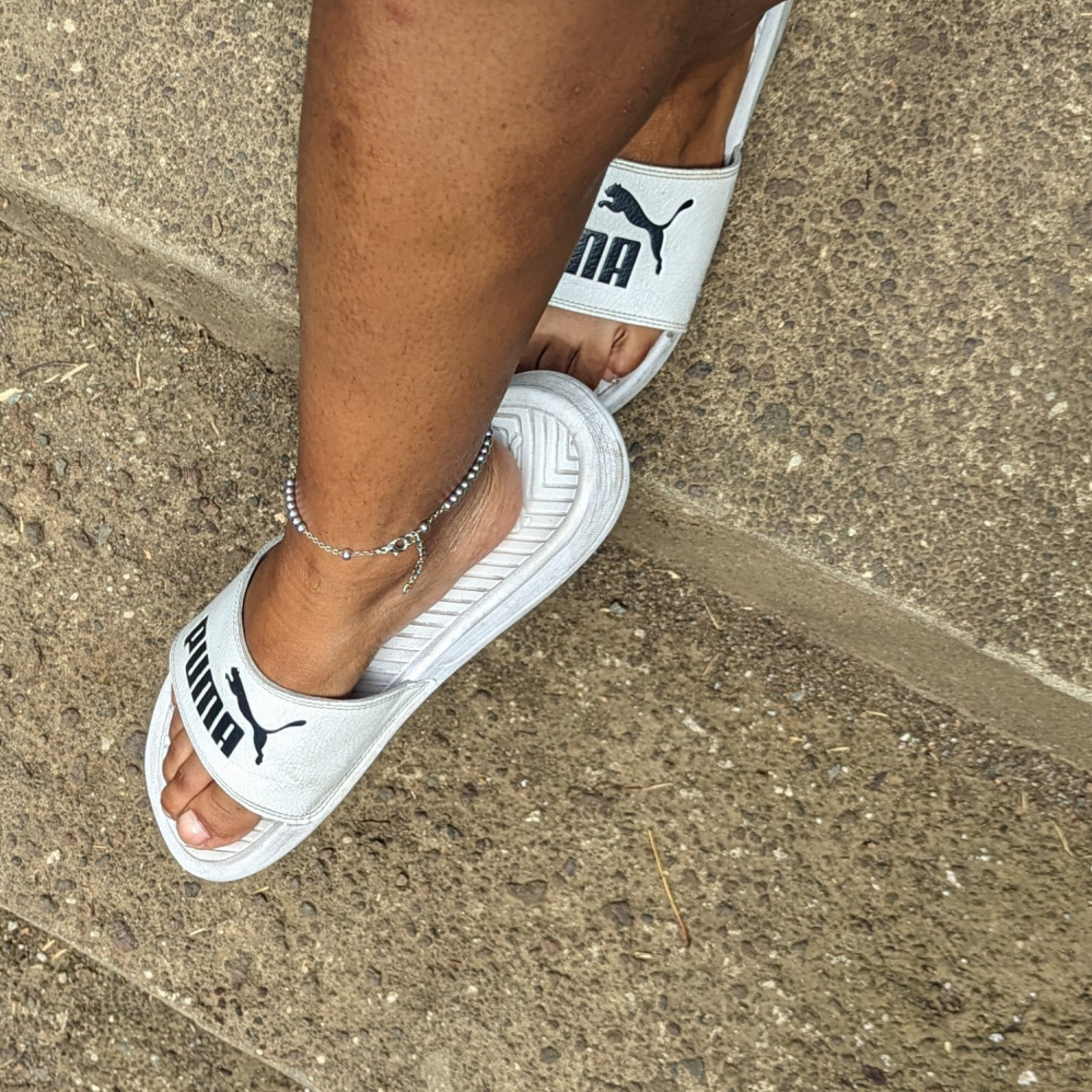 White puma sliders taken on so many adventures!