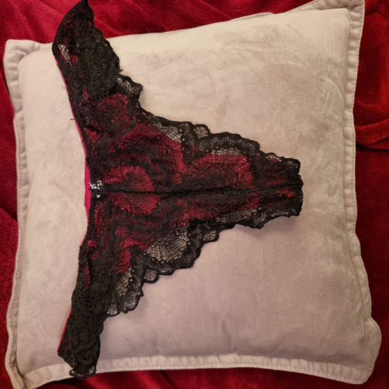Red Silky and Lacy Brazillian Panties
