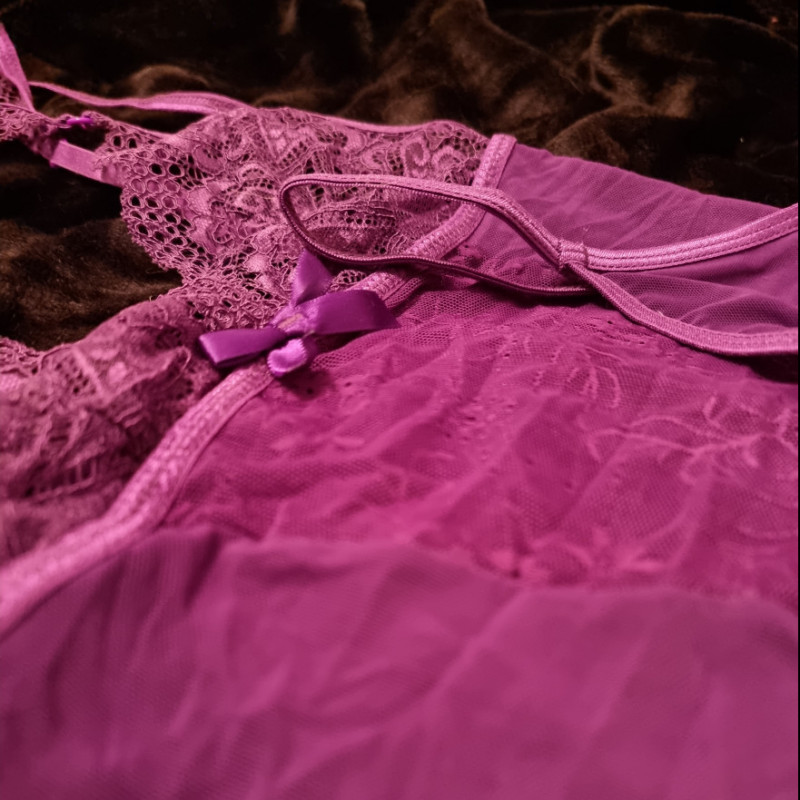 Purple Lace Babydoll and Panties