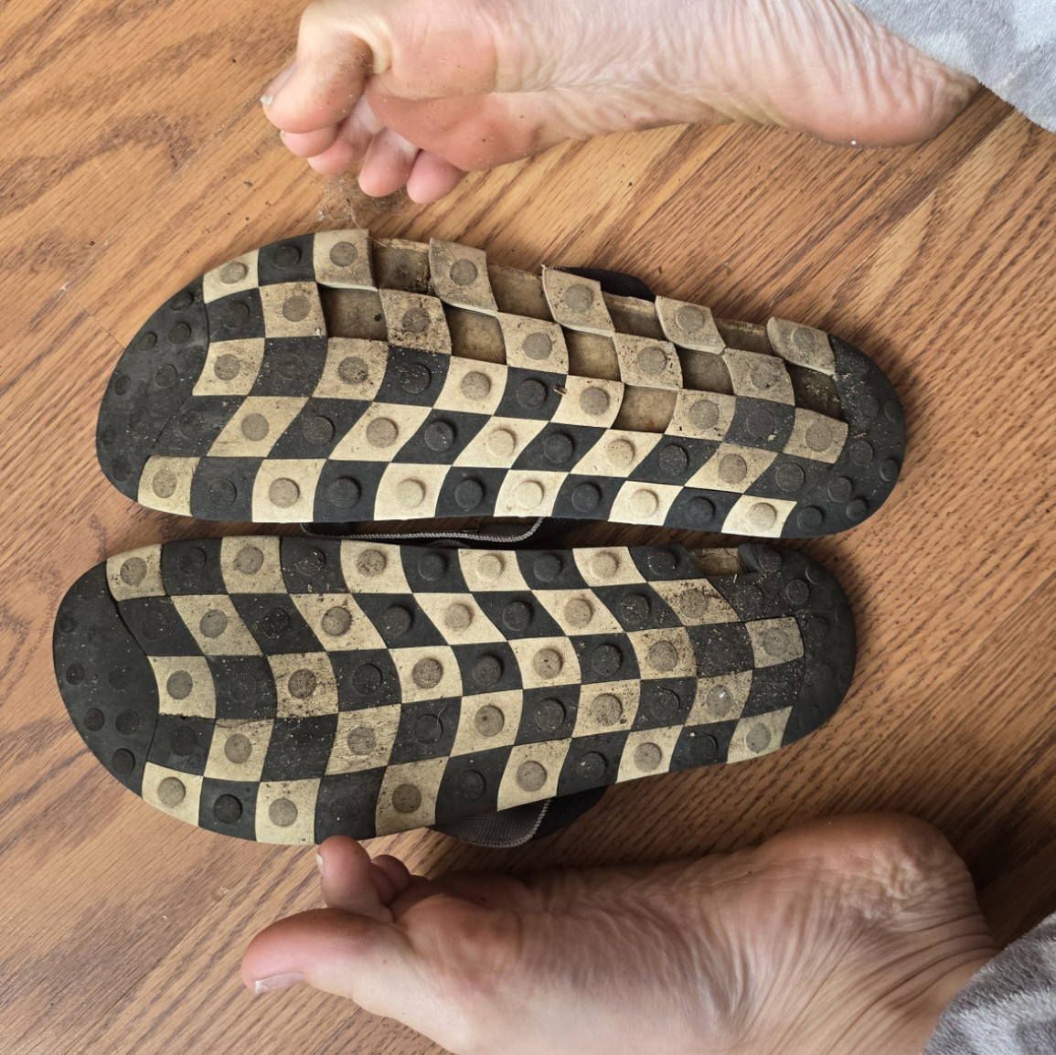 Well worn flip flops