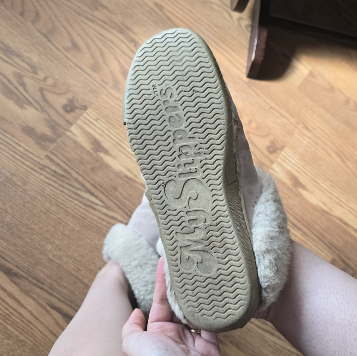 Well worn house slippers