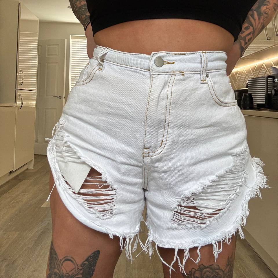 White Denim Shorts
