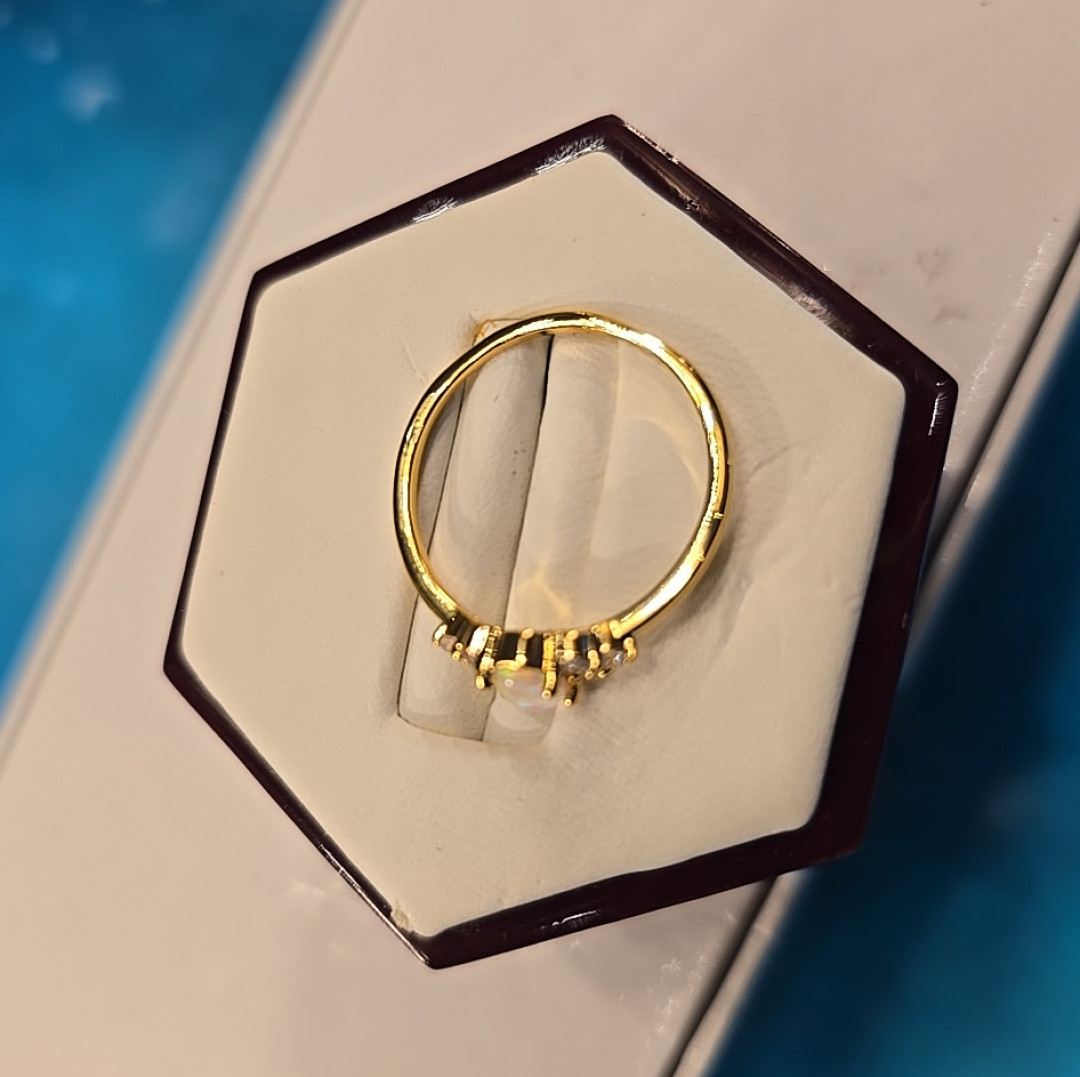 Pearl Sz 7 ring S925 CZ Diamonds