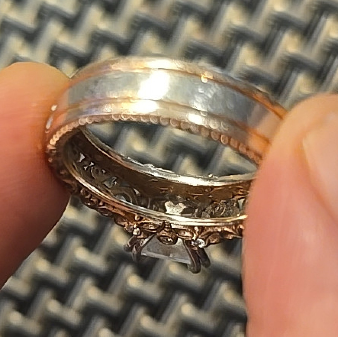 Sz7 princess moissanite diamond S925 with rose gold overlay