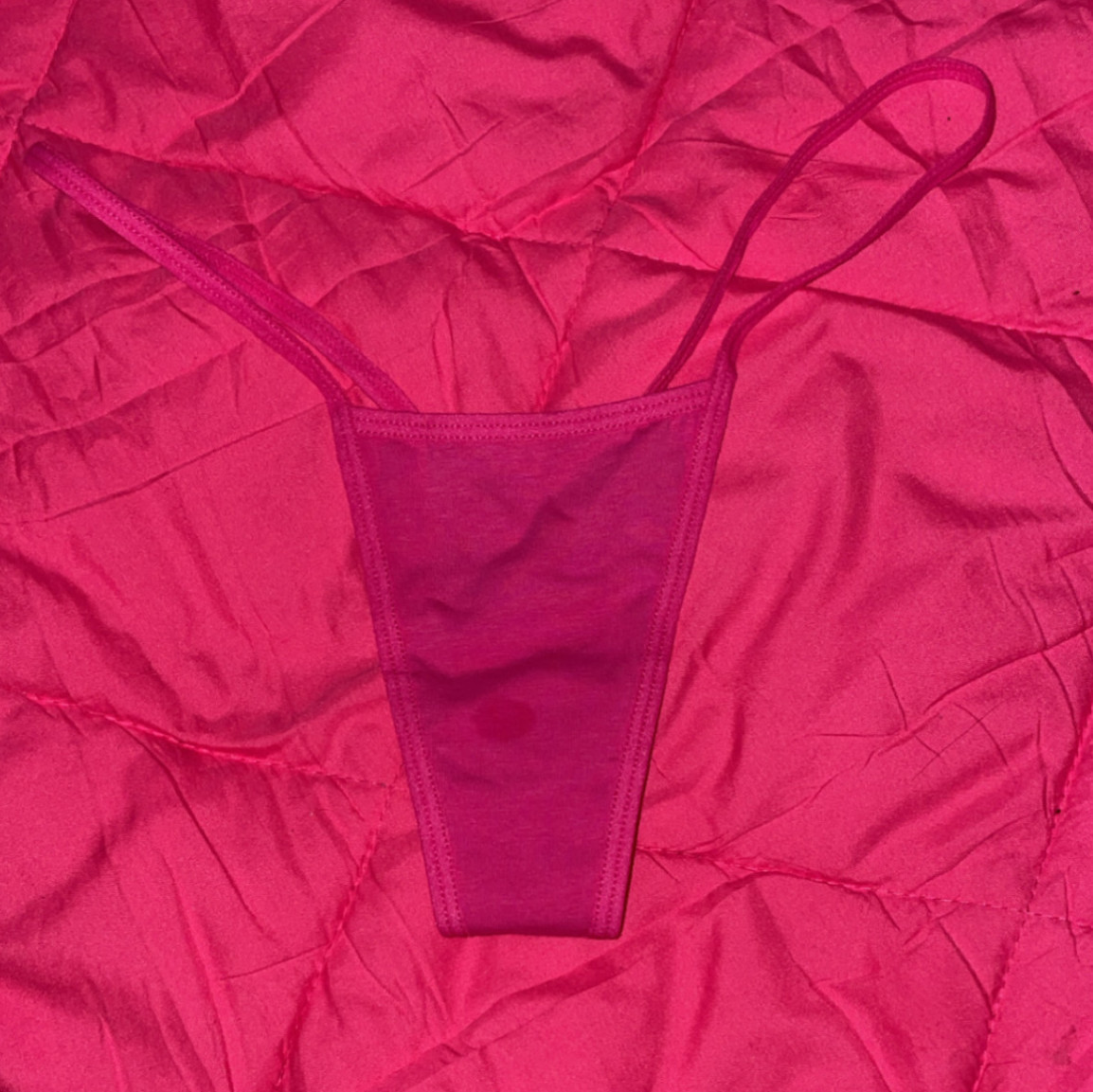 Pink y back thong