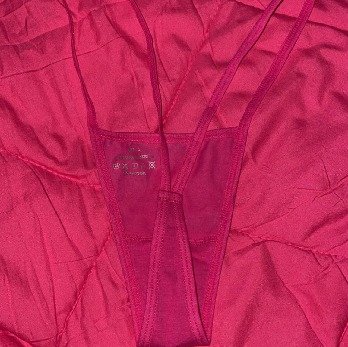 Pink y back thong
