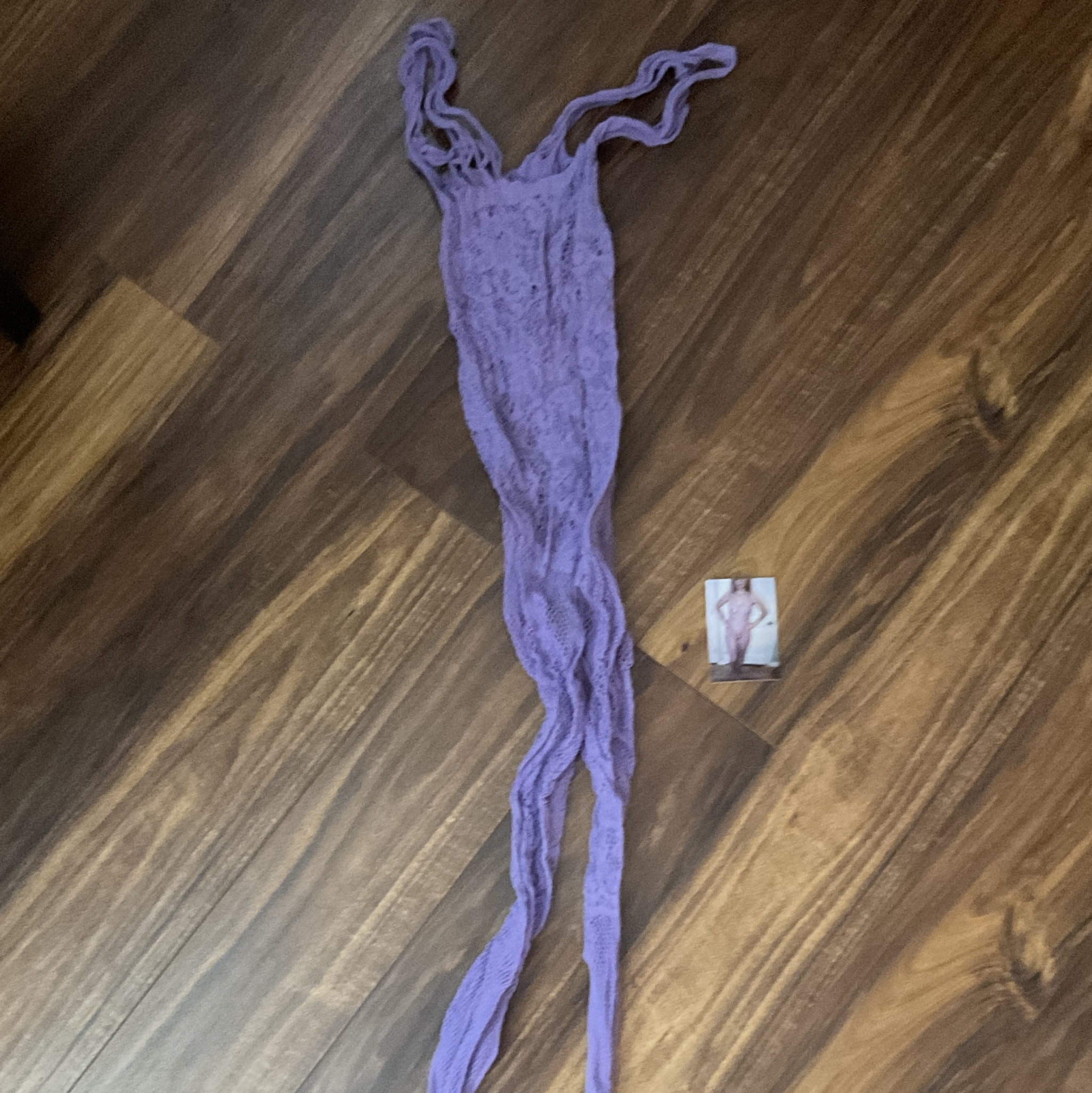 Lavender crotchless bodystocking
