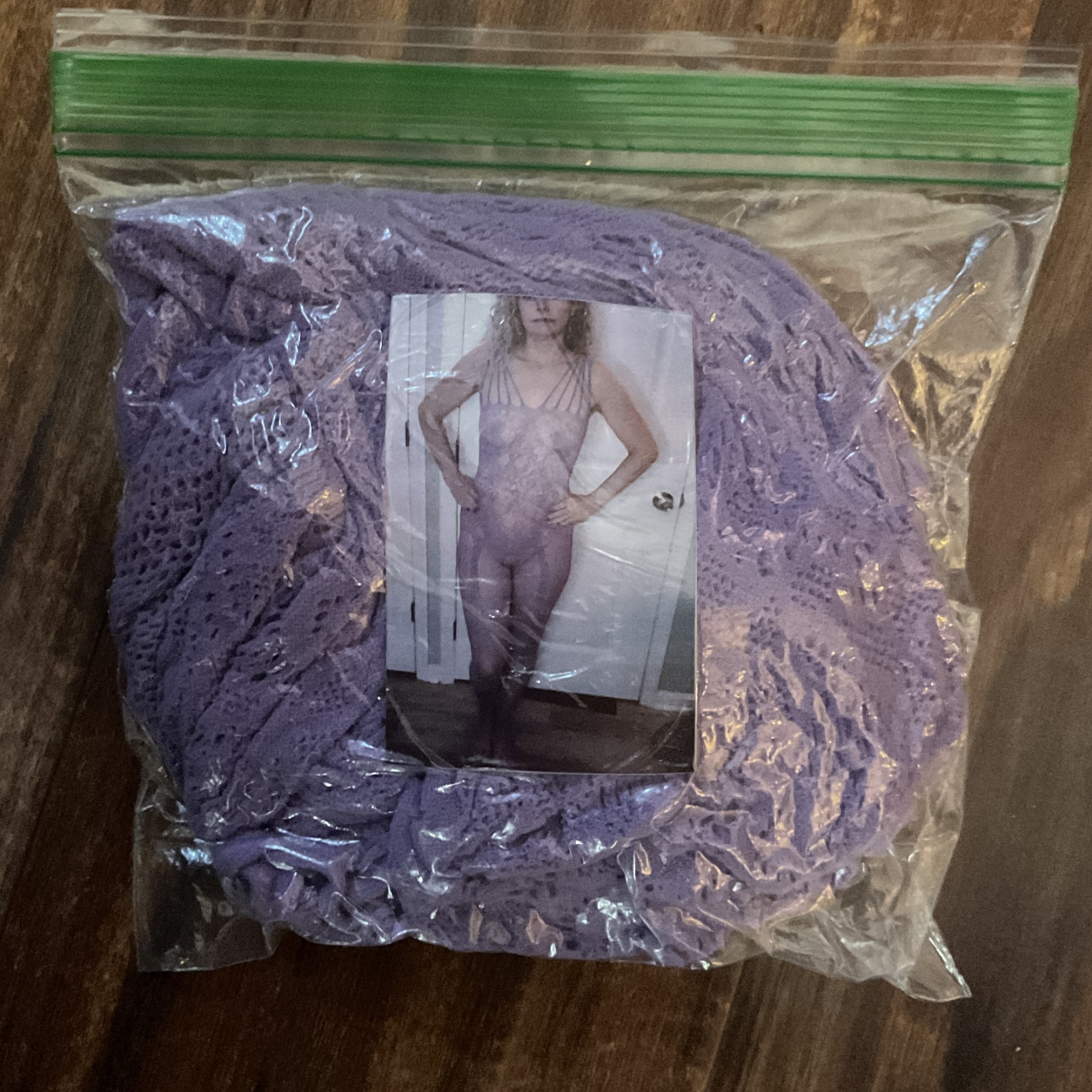 Lavender crotchless bodystocking