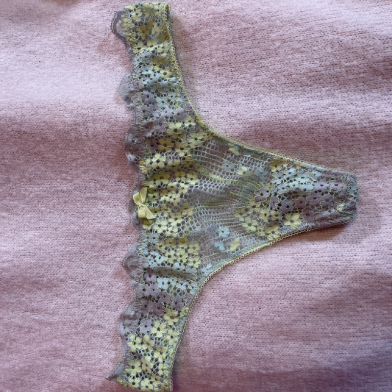 Previously Squirted In Lacey Green Thong