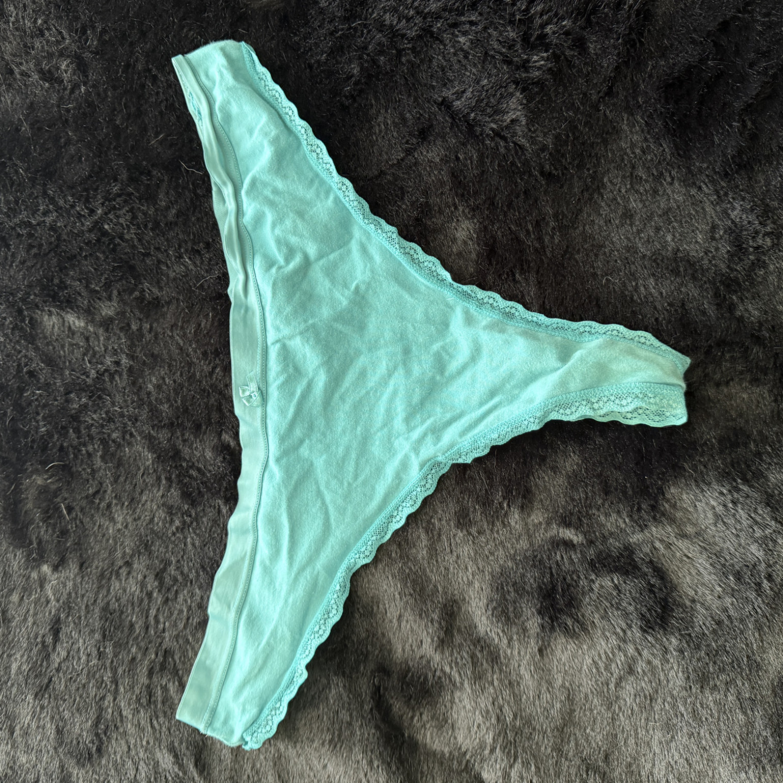 LIGHT BLUE COTTON THONG