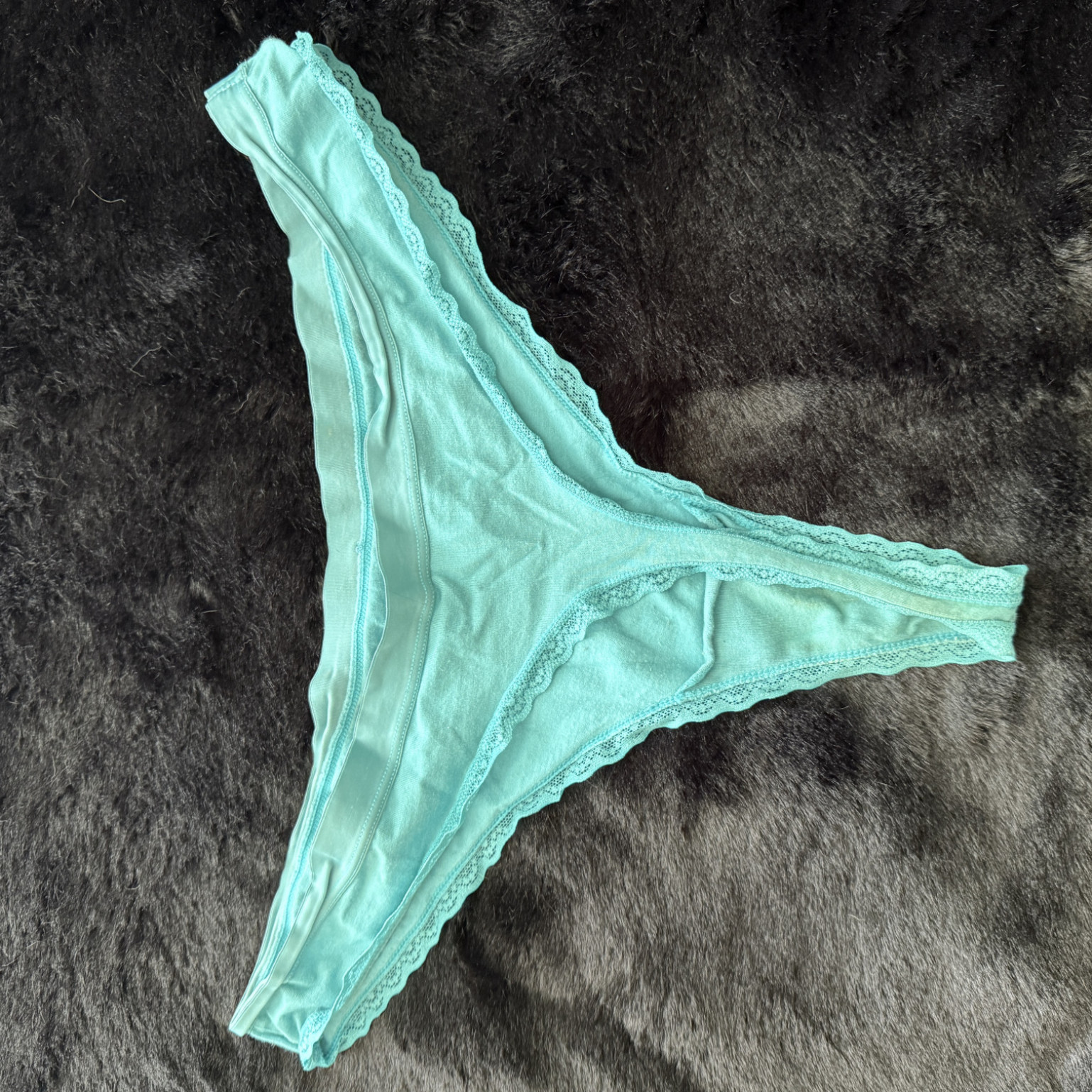 LIGHT BLUE COTTON THONG