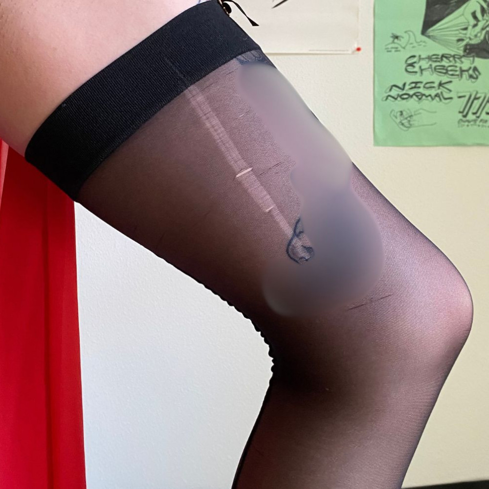 Worn Wolford Cuban Heel Stockings