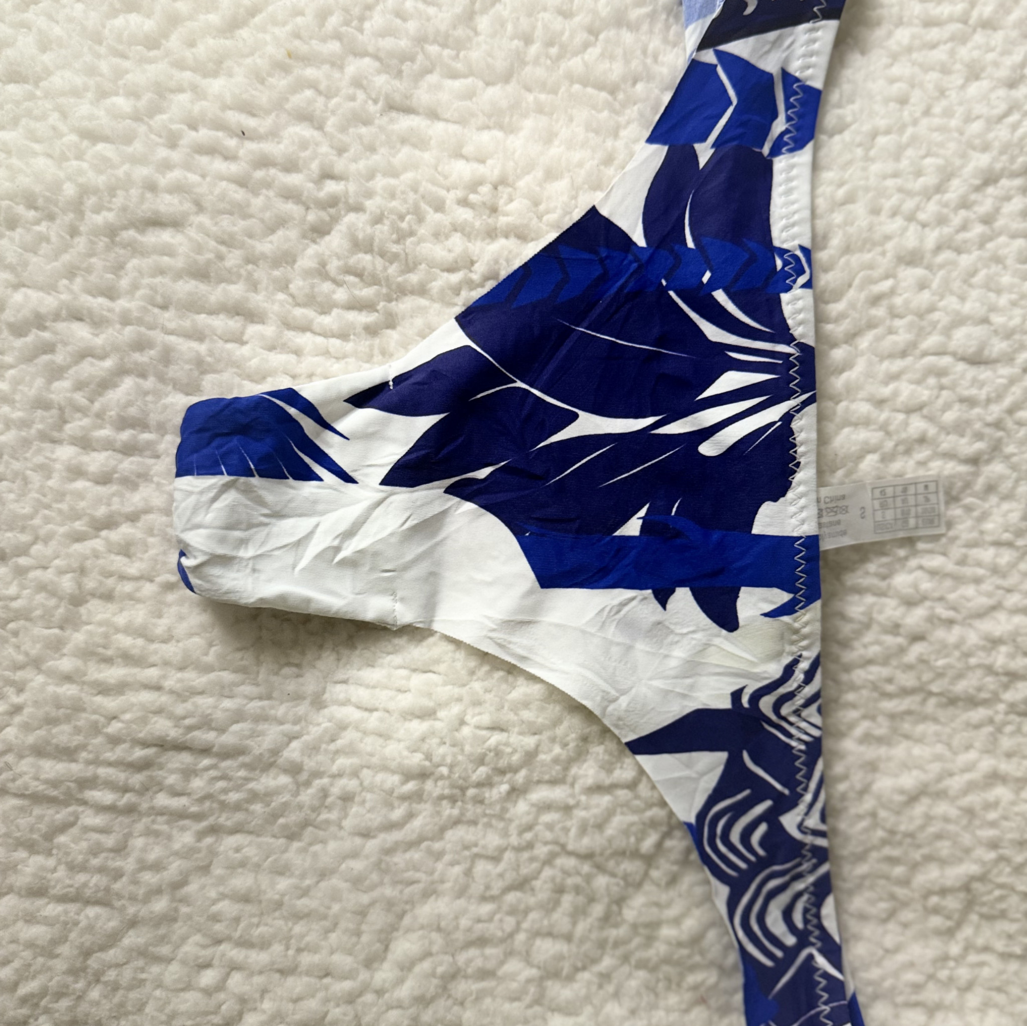 Stretchy Blue and White Tropical Spandex Panties