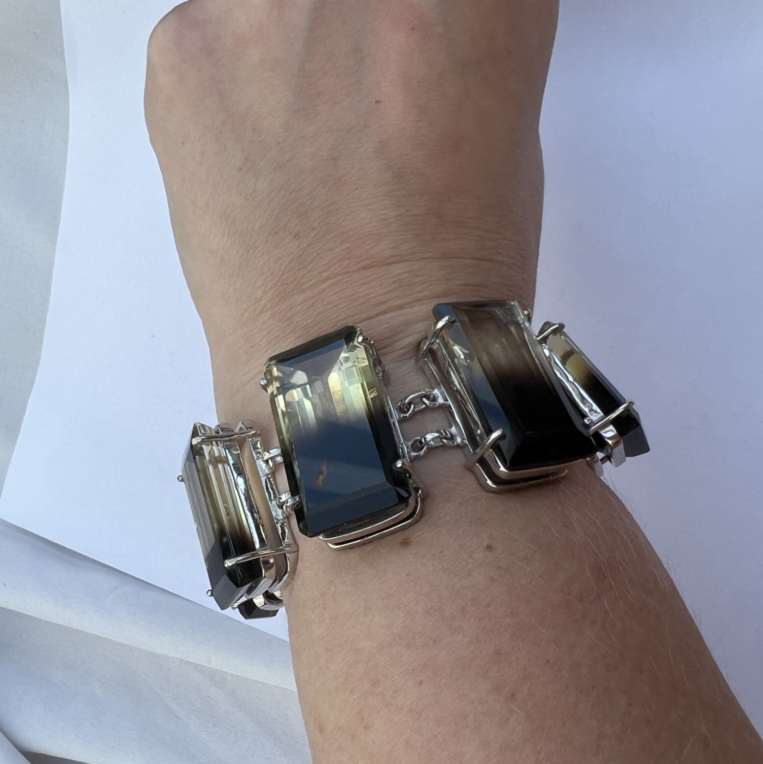 BiColoured Smokey Quartz Citrine Bracelet