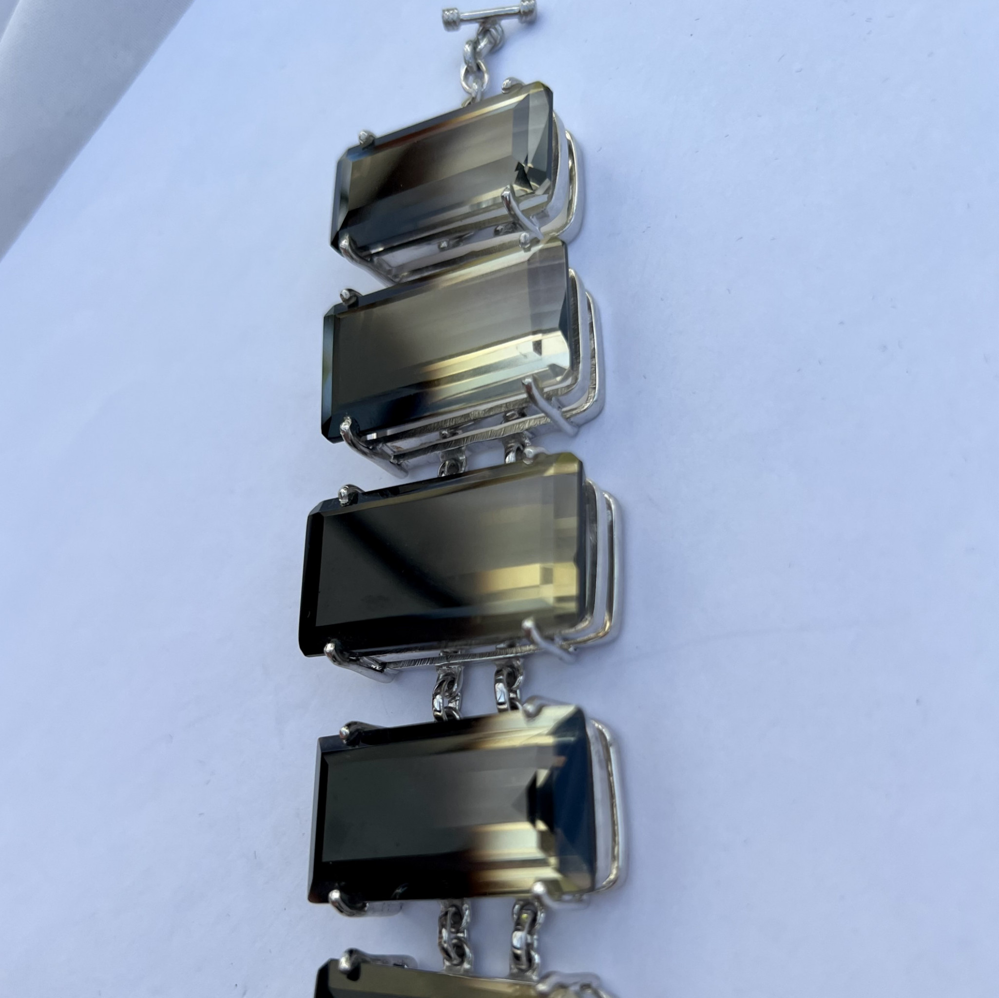 BiColoured Smokey Quartz Citrine Bracelet