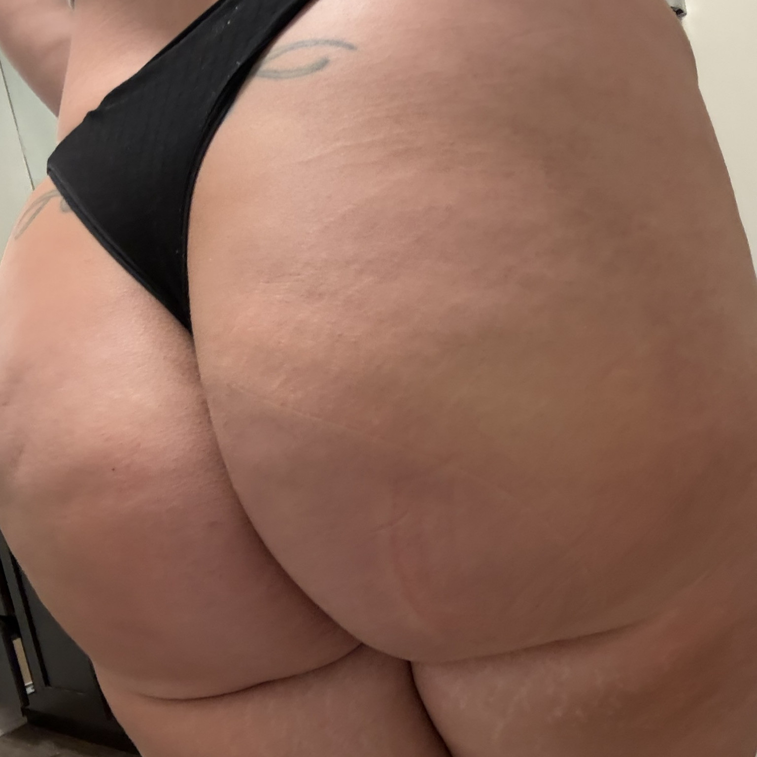 Black Cotton Thong