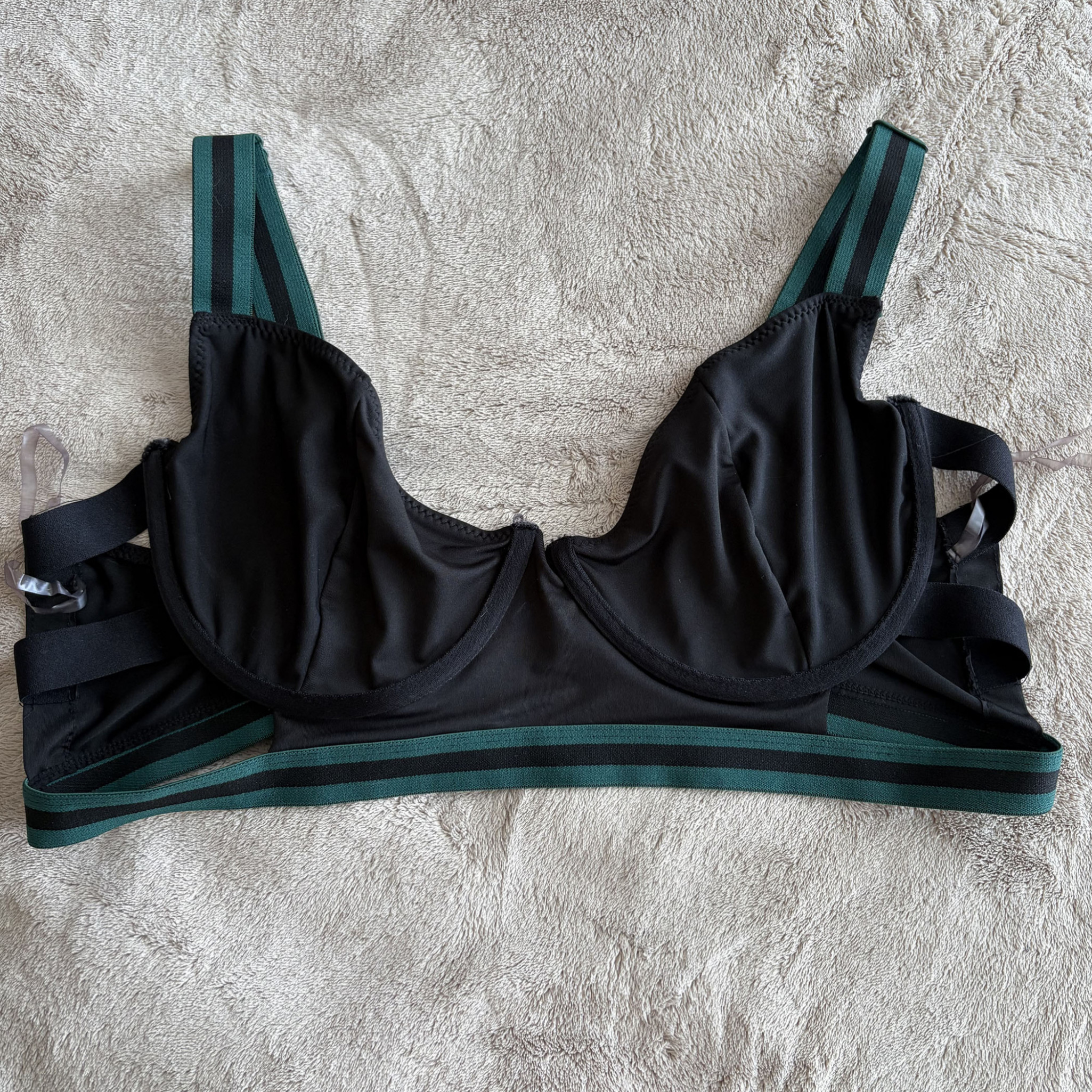 Black and Green Bra