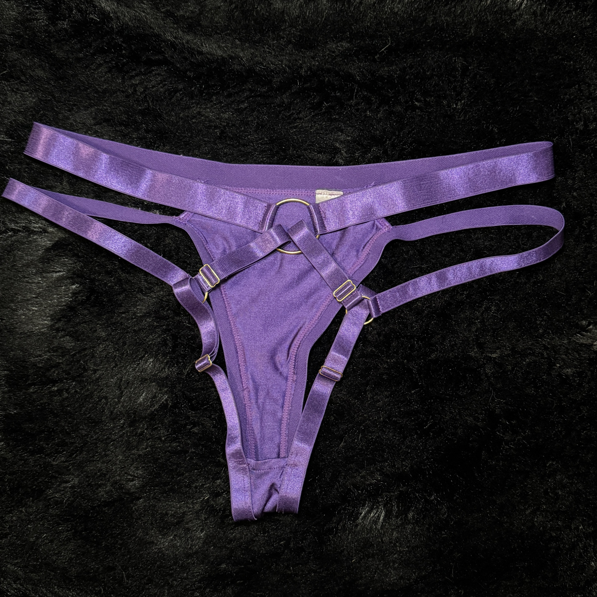 Purple Strappy Thong