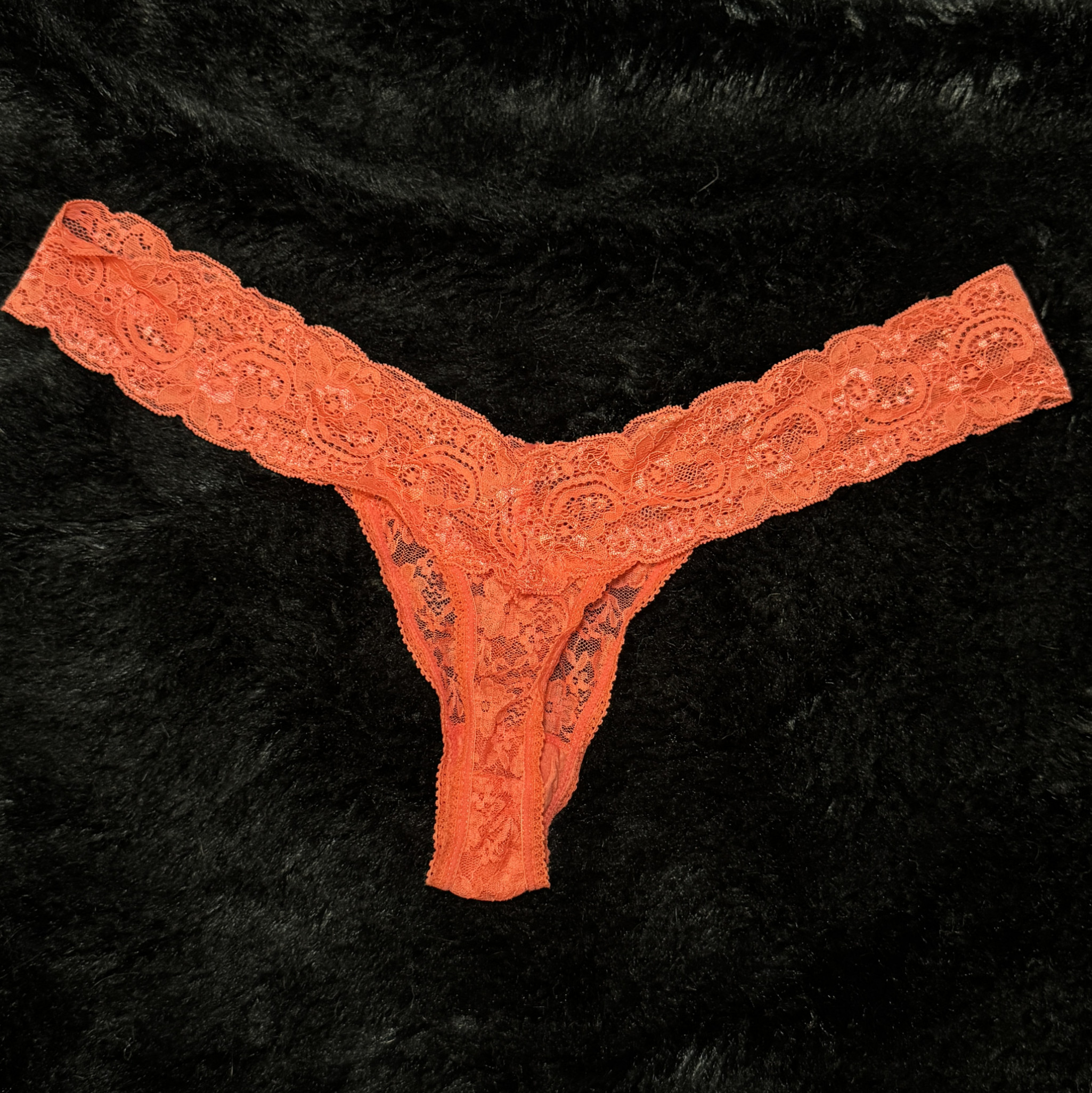 Orange Lacy Thong