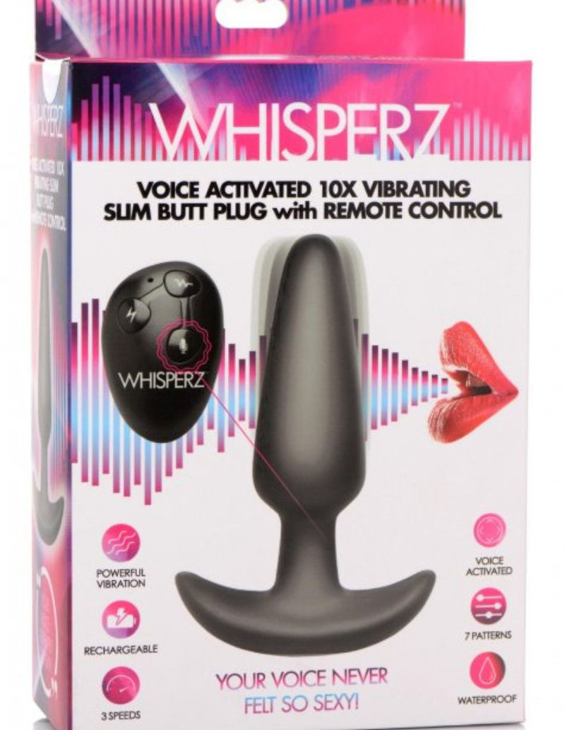 Voice Activated 10X Silicone Vibrating Slim Butt Plug