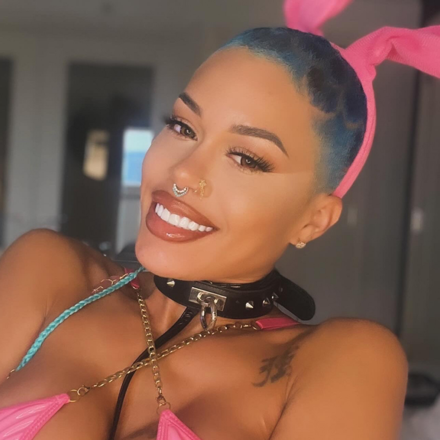 Pink Bunny Lingerie Glam  SFW Tease Set