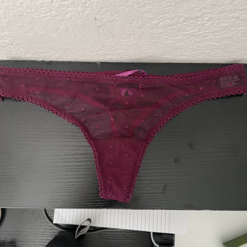 Burgandy Thong worn one day
