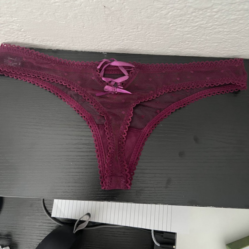 Burgandy Thong worn one day