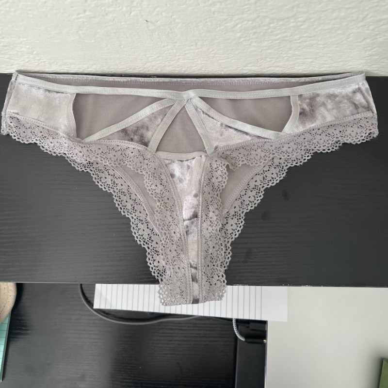 Grey Suede thong worn one day