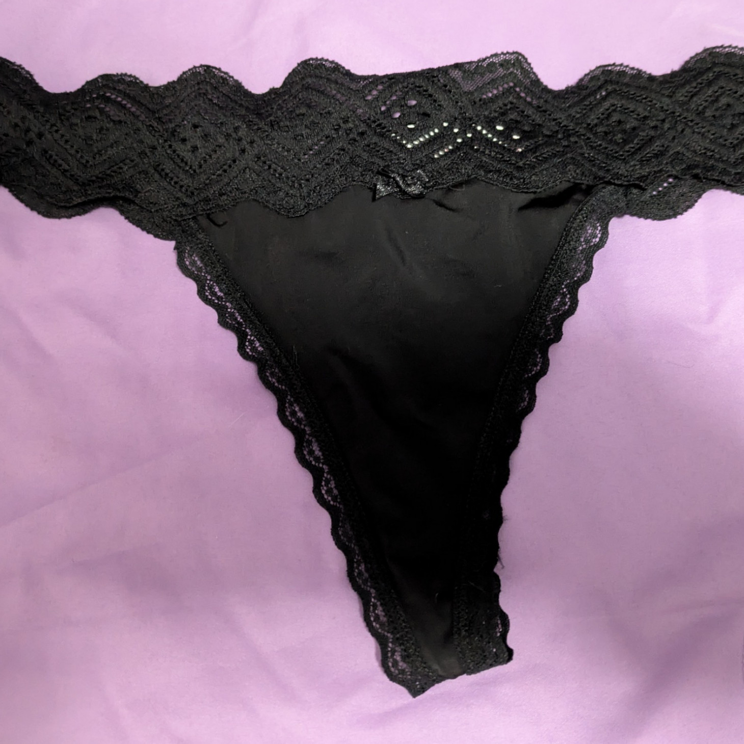 My black lacey thong panties