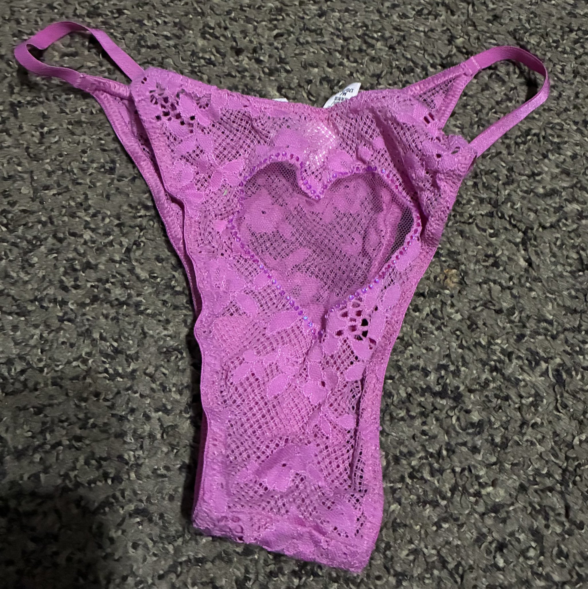 Bright pink cheeky panties with heart