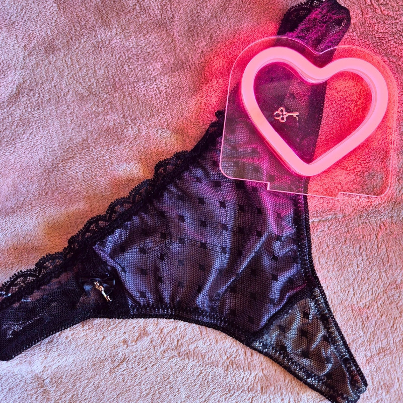 Dark Blue Sweet Thong With Little Keys