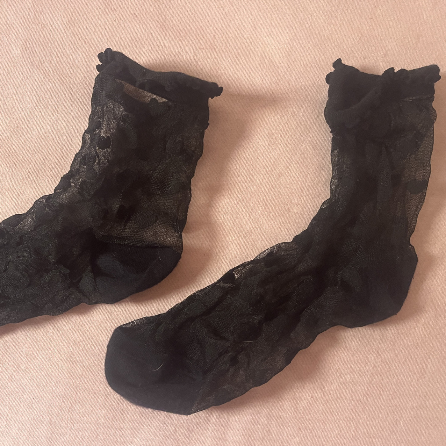 Transparent Black Socks