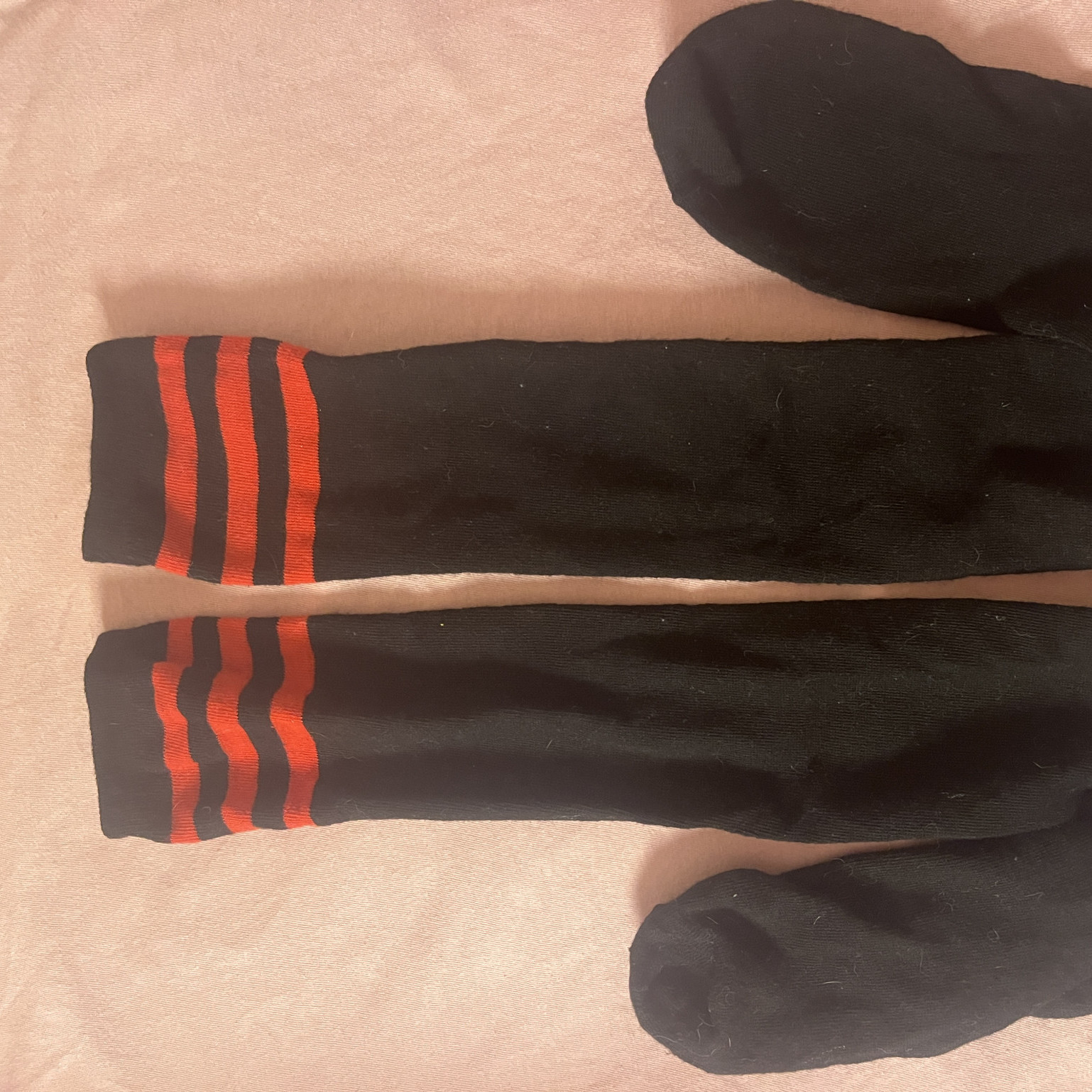 Black And Red Knee Socks