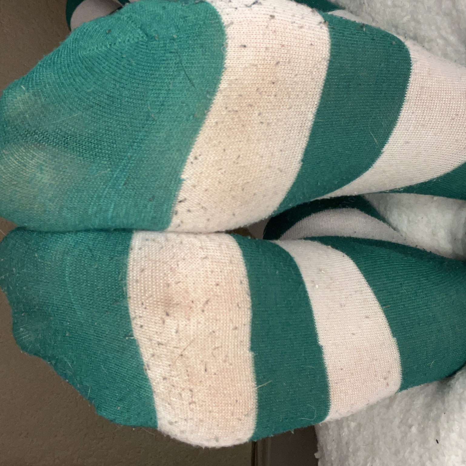 Green And White Knee Socks